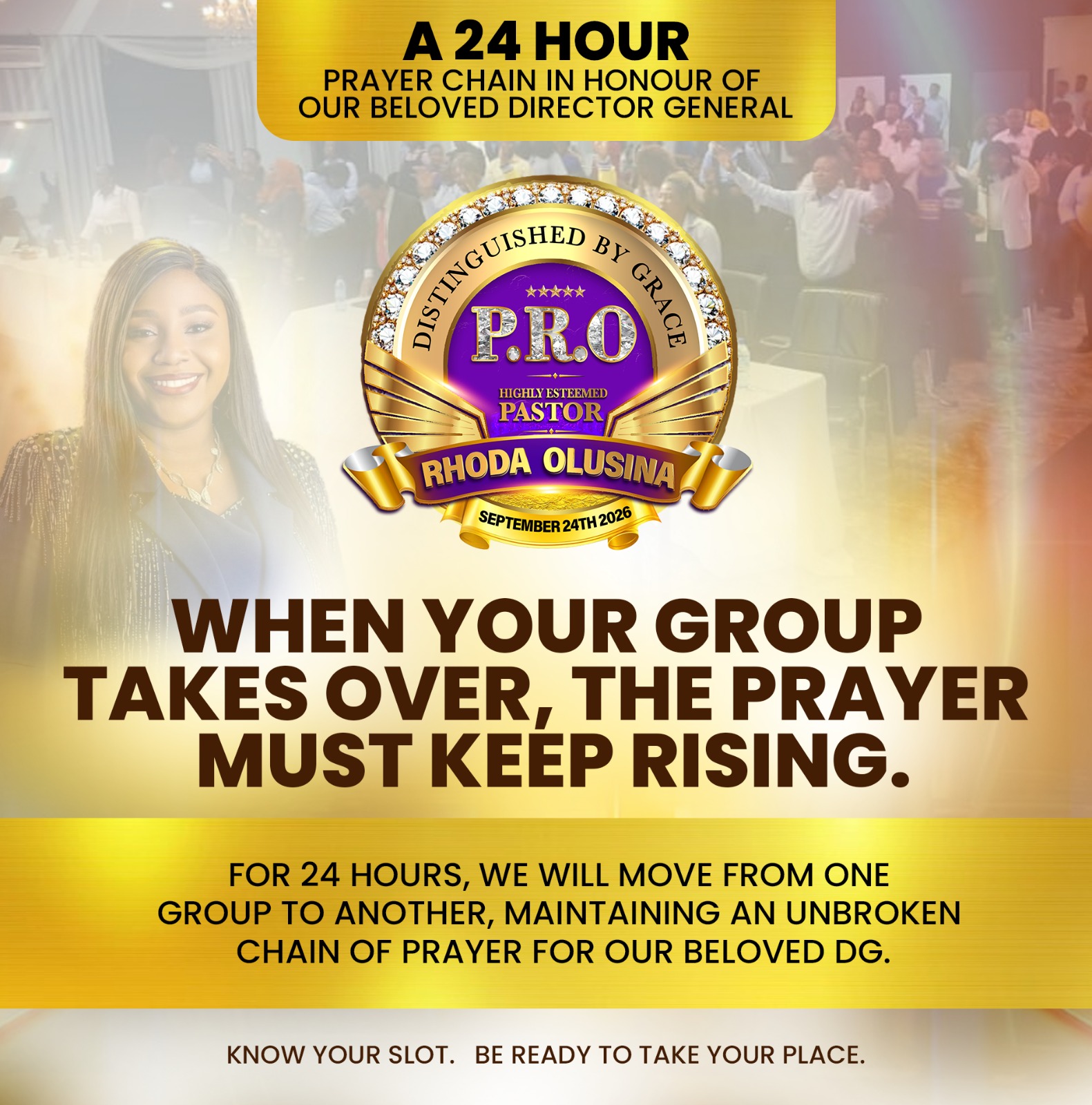 Birthday prayer-chain artwork for Pastor Rhoda Olusina
